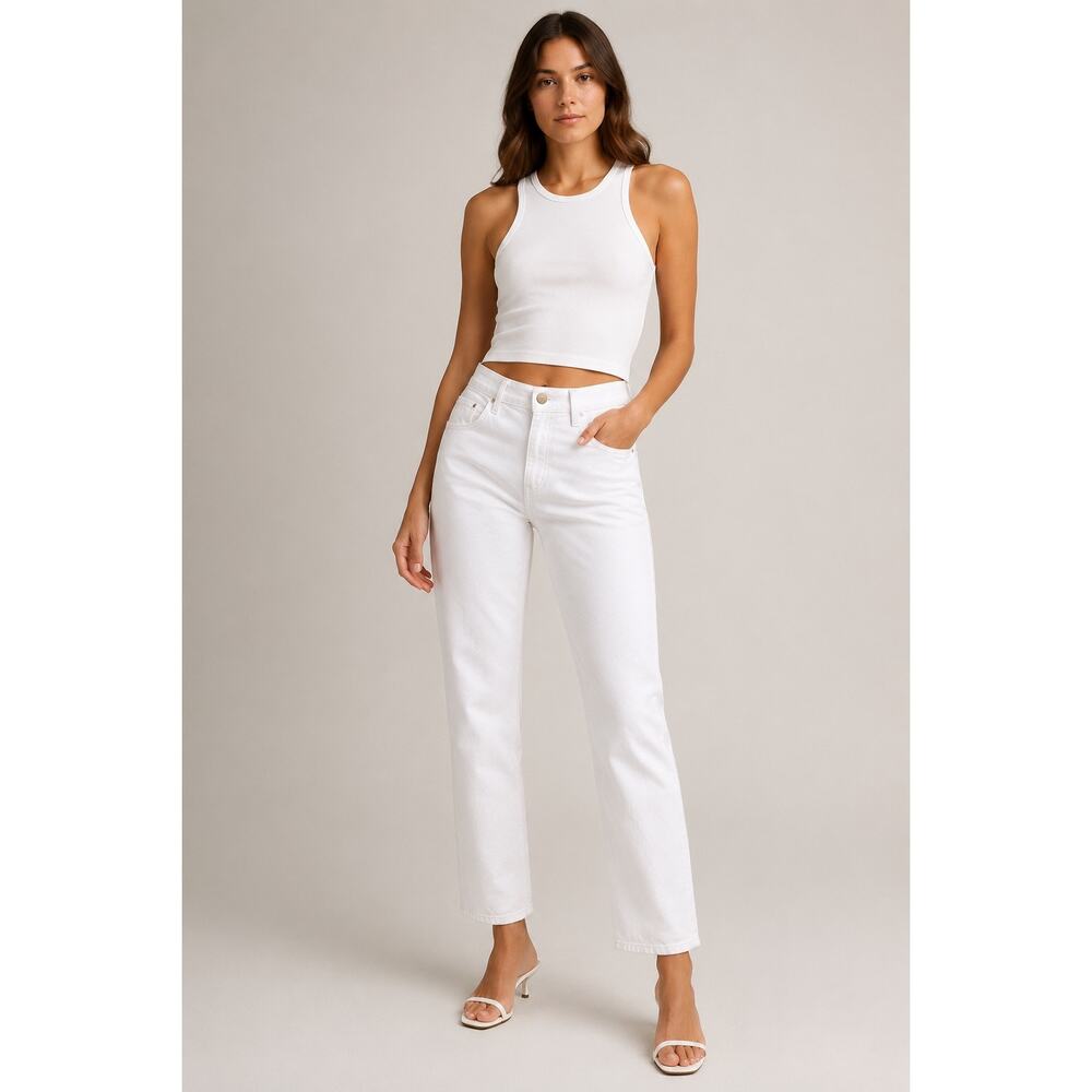 FRAME Le High Straight White High Rise Straight Leg Jeans 29